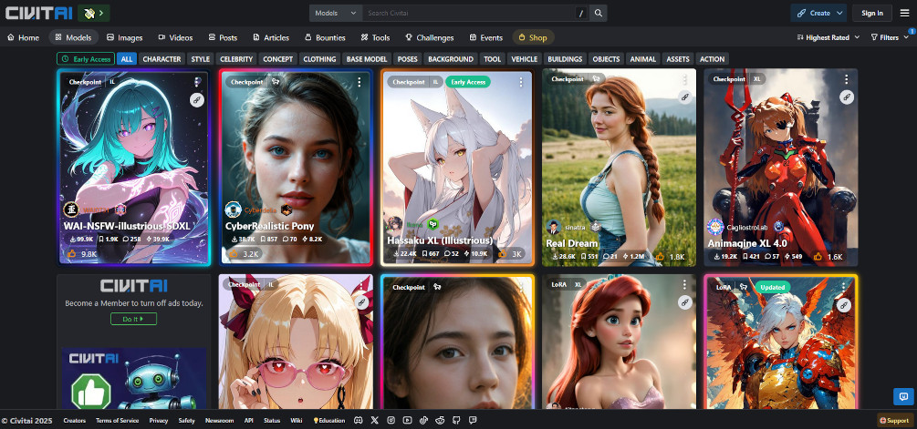 Civitai : La Révolution du Partage de Modèles IA pour la Création Visuelle 2 civitai models