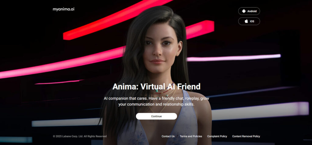 Anima AI : une petite amie virtuelle bienveillante et personnalisée 1 myanima ai