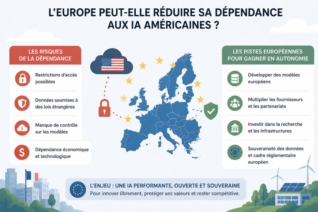 L’Europe peut-elle réduire sa dépendance aux intelligences artificielles américaines ? 1 dependance europe ia americaines