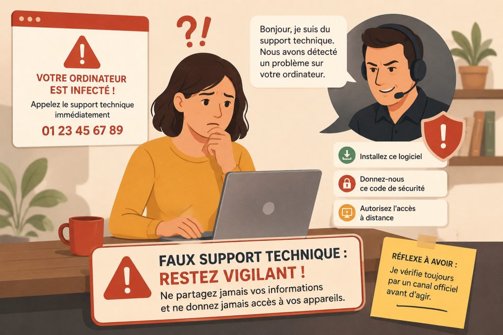 L’arnaque au faux support technique fait son grand retour : comment reconnaître les nouveaux pièges ? 1 faux support technique