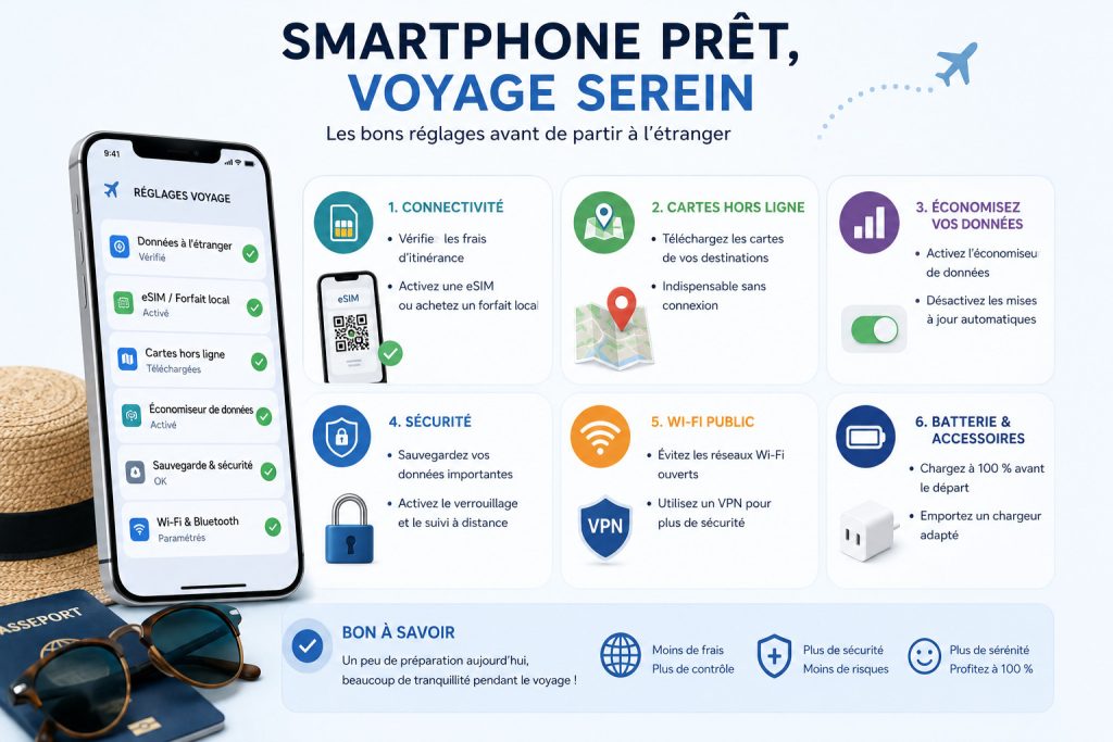 preparer smartphone voyage