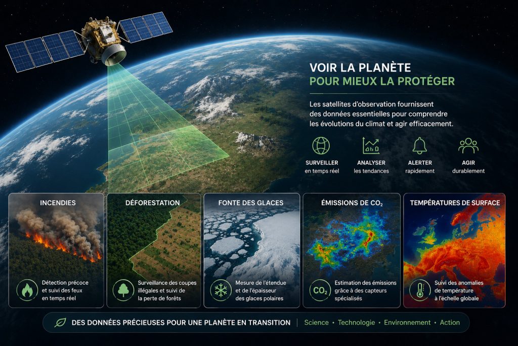 Les satellites d’observation peuvent-ils devenir des alliés majeurs dans la lutte contre le changement climatique ? 1 satellites protection planete